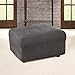 SureFit Ultimate Stretch Leather - Ottoman Slipcover - Antiqued Slate (SF44044)