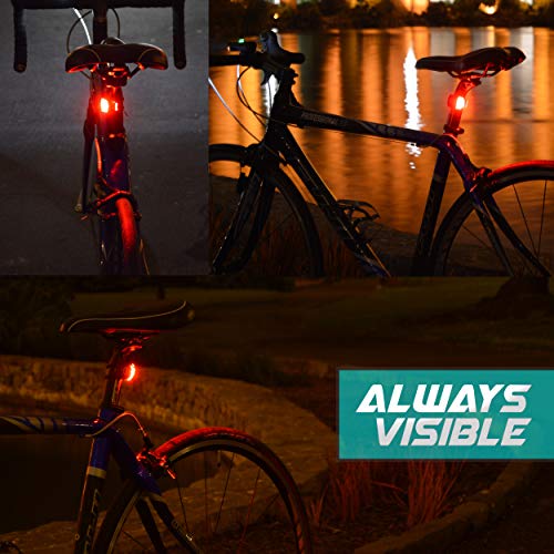 Stupidbright BLINK4 Mini Silicone Strap ON LED Bike Light - 8 Extra Batteries- 4 Lights - 2 Front & Rear Bike Light Set - Black & White