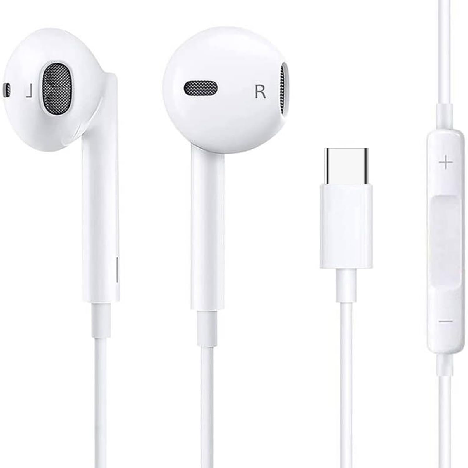 Photo 1 of USB C Headphones Earbuds for iPhone 16, Type C Earbuds Wired Earphones (Microphone & Remote Control) Noise Cancelling for iPhone 15 Pro max, lPad Pro, Galaxy S23/S22/S21/S20/Ultra Note10/20, Pixel