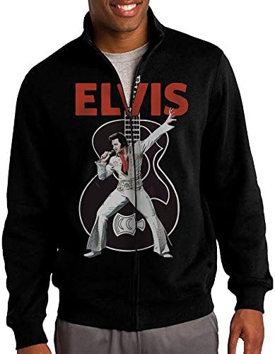 Men's Cool Elvis Presley Guitar Full-Zip Fleece Jacket XXL