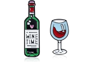 ROSTIVO Enamel Pins for Backpacks Wine Time Bottle Cup Lapel Brooches Pin for Men Women Boys and Girls Novelty Pins for Bags Jackets Hats