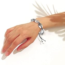 KELITCH Silver Sea Shell Bracelet Handmade Boho
