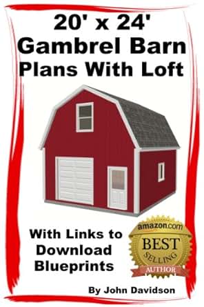 Amazon.com: 20’ x 24’ Gambrel Barn Plans With Loft