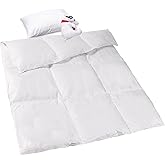 ZPECC Toddler Goose Down Comforter, 41x48 Hypoallergenic Baby Duvet Insert, Soft Lightweight All Season Quilt Blanket for Crib Daycare Stroller White
