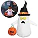 YUNLIGHTS 4 Foot Halloween Inflatable Ghost, Lighted Blow Up Ghost with Jack-O-Lantern Pumpkin Witch Hat for Indoor Outdoor Yard Lawn Art Halloween Decoration