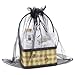 Brybelly 12 Large Black Organza Bags with Drawstrings (Large 20