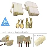 Lsgoodcare 6.3MM 2 Pin Way Electrical Automotive Wire Connector Kits Male Female Socket Plug Terminal for Motorcycle Car-20Pack