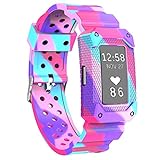 Moretek Watch Fitness Silicone Wristband Smart Replacement Band for Fitbit Charge 2 Tracker (Graffiti)