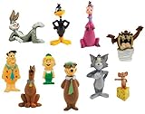 Hanna Barbera / Loony Tunes Classic Cartoon Charater Mini Figure Vending Toy Set of 10 (Fred Flinstone, Tom & Jerry, Daffy Duck, Yogi Bear, Scooby Doo and more...