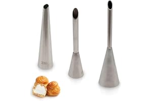 3 Pcs Cupcake Filler Tool Set – Lightweight, Durable, Stainless Steel Piping Tip Filling – Nozzles for Cream Puffs, Donuts, E