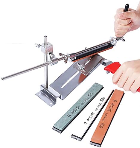 Knife Sharpener Ron Steel Kitchen Chef Sharpening System Tools With 4 Grinder Stones For Different Knives Made Of Stainless Material, More Durable To Use