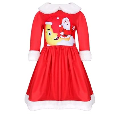 christmas dresses with fur Festive Feelings Velour and Fur Trim Dress – Mia Belle Girls main image 1