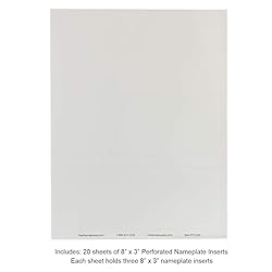 Perforated Paper Nameplate Inserts, Pack of 20