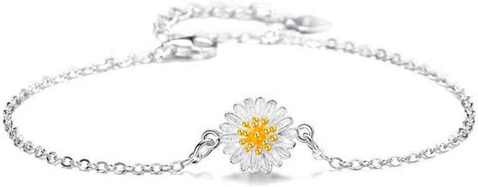 VVSMILE Little Daisy Bracelet Little Fresh Flower Hand Chain Simple Sunflower Hand Catenary for Women Girls