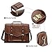 SOSATCHEL Women Briefcase Laptop Messenger Shoulder Bag PU Leather Handbag Fit 15.6 Inch Notebook, Brown