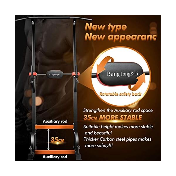 BangTong&Li Power Tower, Pull Up Bar Dip Station/Stand for Home Gym Strength Training Workout Equipment - Image 3