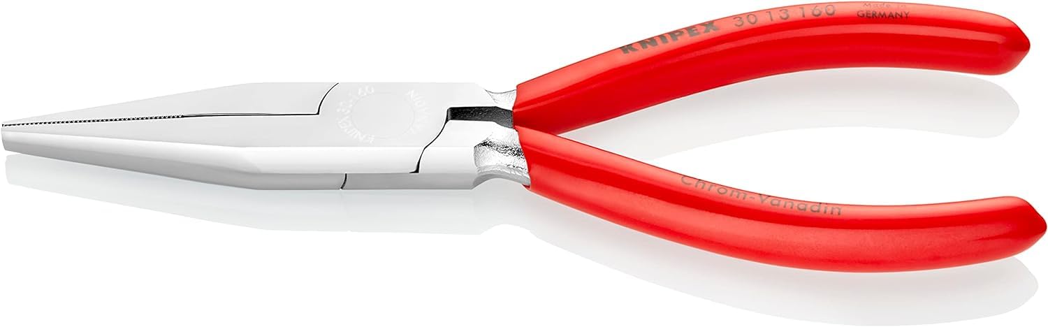 KNIPEX Long Nose Pliers Chrome-Plated with Plastic Coating 160 mm, 30 13 160