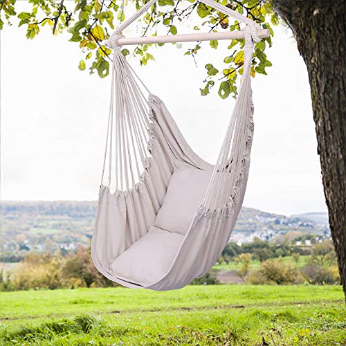 OnCloud Hanging Hammock Chair Porch Swing (Beige)