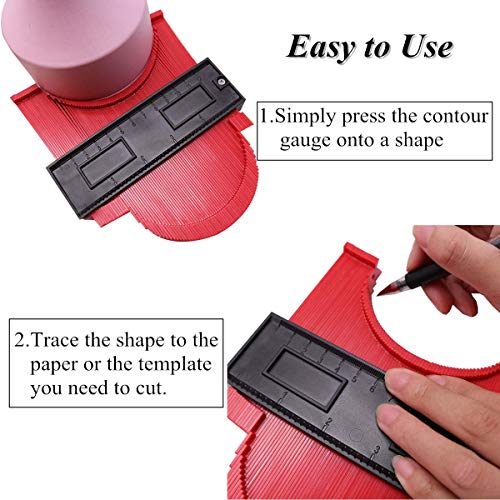 Widen Contour Gauge Duplicator,2 Pieces 5 Inch Outline Gauge for Precise Measurement Tiling Laminate and Wood Marking Tools