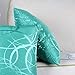 CaliTime Throw Pillow Covers Pack of 2 Modern Shining & Dull Contrast Circles Rings Accent Geometric Cushion Cases Shells for Couch Sofa Home Decor 18 X 18 Inches Turquoise