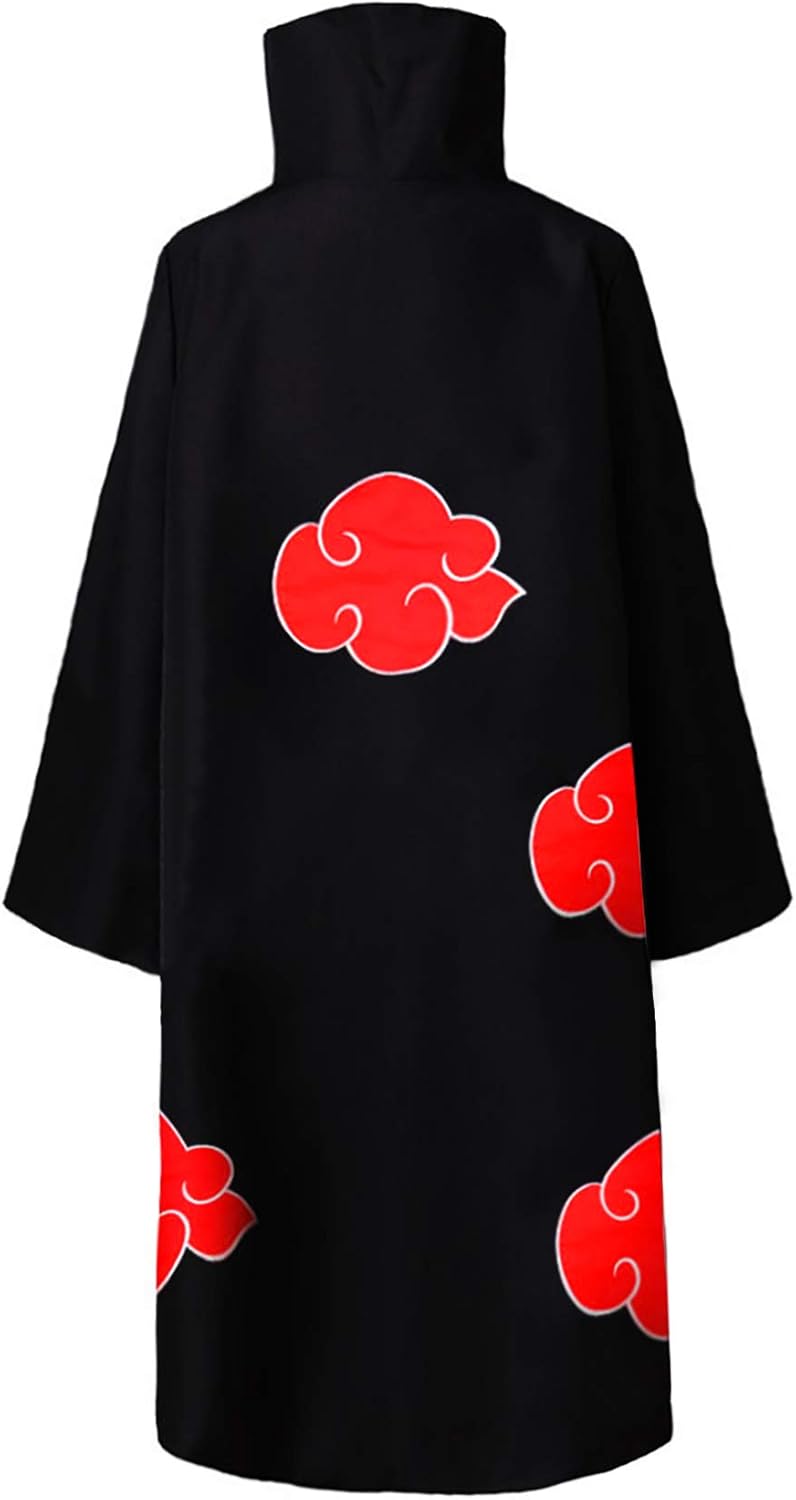 KuKiee Unisex Long Ninja Robe Akatsuki Cloak Halloween Cosplay Costume