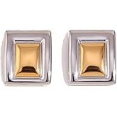 Kokoma Geometric Chunky Earrings for Women Large Square Boho Statement Stud Earrings Thick Dome Earrings Minimalist Ear Jewelry Gifts