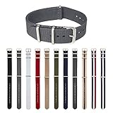 ARCHER Watch Straps, Premium Nylon NATO Straps, Choice of Color and Size (Gray, 20mm)