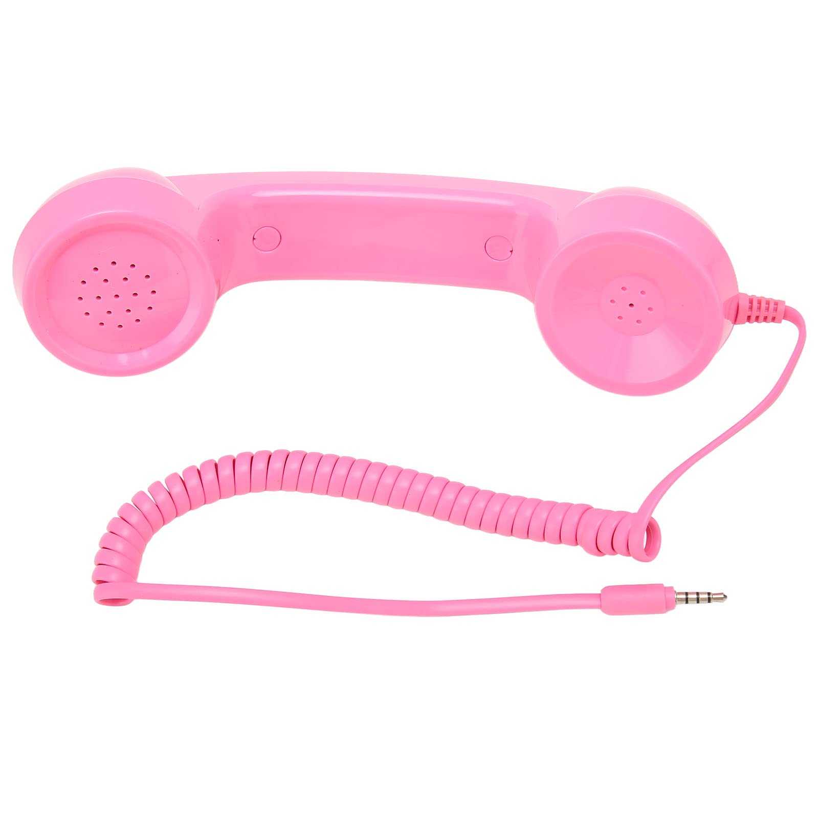 TOPINCN Retro Telephone Handset, Wired Radiation-Proof Volume Control Handheld Cell Phone Receiver with Mic for Smartphones (Pink)