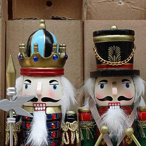 Jannyshop 11.81inch Wooden Nutcracker Decoration, Handmade Decorative Christmas Ornament for Festive Holiday Decor