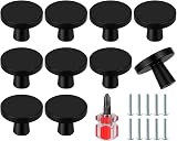 Ainiv 10 PCS Black 30mm Mushroom Cabinet Knobs with Screws Aluminum Alloy view 1