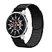 Fullife Galaxy Watch 46mm Bands Nylon Replacement Sport Loop with Hook and Loop Fastener Wrist Strap Compatible for Galaxy Watch Band Smart Watch Black