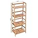 SONGMICS Bamboo Ladder Shelf Bookcase 4 Shelf Multifunctional Storage Rack Display Stand
