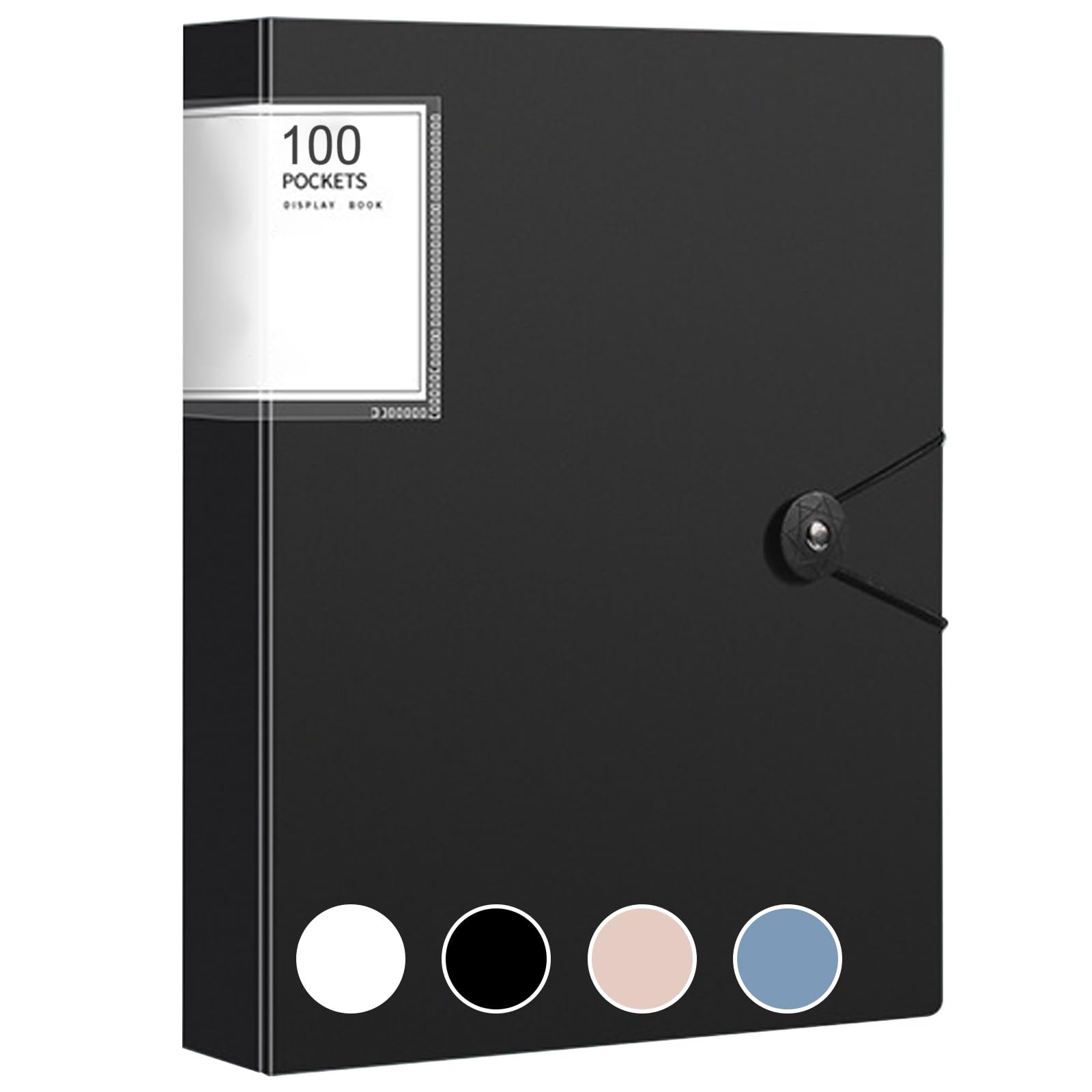 A4 Display Folders, 100 Pockets Display Book Document Clear Folders with Plastic Sleeves, Folder with Plastic Pockets, Presentation Portfolio Project Binder, Black