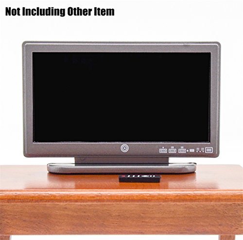 Odoria 1:12 Miniature LED TV Television with Remote Control Dollhouse Decoration Accessories