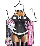 Funny Sexy Kitchen Apron Woman Girls Retro Christmas Apron Fun Gifts for Women with Adjustable Waist Strap WQ10-5