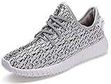 YJN Men's Lace Up Lightweight Fashion Sneakers Athletic Running Shoes Grey
