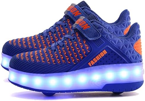 Aikuass LED Light Up Roller Shoes USB Rechargeable Wheely Shoes