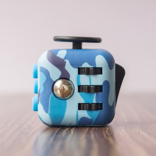 blue camo fidget cube