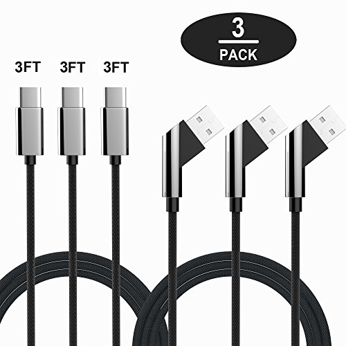 Usb type c cable, byz 3 pack 3ft nylon braided usb type c chargin…