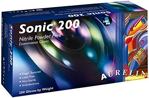 Sonic 200 9377A5 Nitrile Powder Free Examination Glove, Extra Small, Blue (Pack of 200)