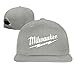 ATOPSHOP Milwaukee Logo Unisex Adults Cotton Snapback Hat Flat Baseball Cap Ash