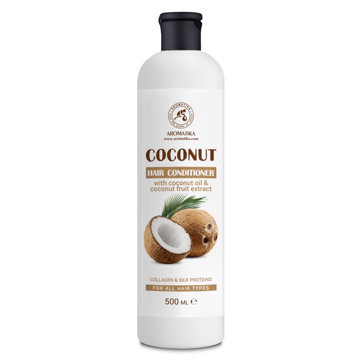 Coconut Oil Conditioner 480ml - 100% Natural Coconut Hair Oil - Leave In Conditioner for All Hair Types - Sulphate & Paraben Free