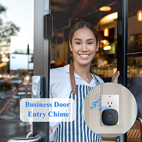 Door Chime, Wireless Door Sensor with Plugin Receiver Operating at