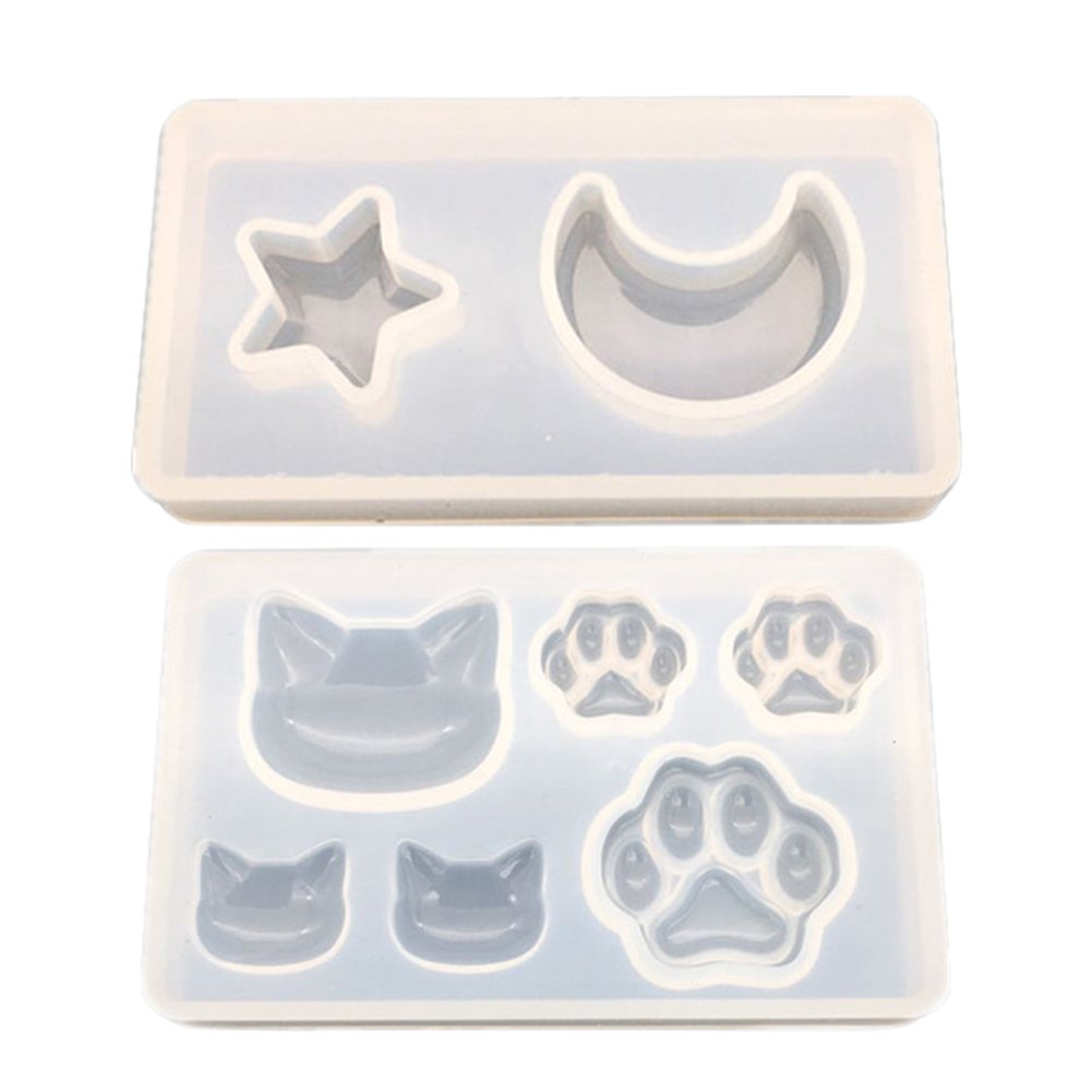 Griffes De Chat Resine Bijoux Moule Resine Moules Diy Silicone Cristal Goutte Bande Trou Chat Visage Griffe De Chat Moon Stars Uv Moule Outils De Bijoux