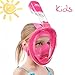 Usnork Full Face Snorkel Mask for Kids and Adults - Snorkel Set with 4 Bonus Items - Anti-Fog and Anti-Leak Easybreath Snorkeling Gear - Dive Scuba Mask with 180 Panoramic View (Pink Kids, X-Small)