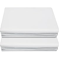 Lirex Flat Sheet (2-Pack), Twin Size Extra Soft Brushed Microfiber 1800 Microfiber Flat White Sheets, Machine Washable Wrinkl