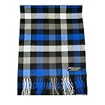 2 PLY 100% Cashmere Scarf Elegant Collection Made in Scotland Wool Solid Plaid Men Women