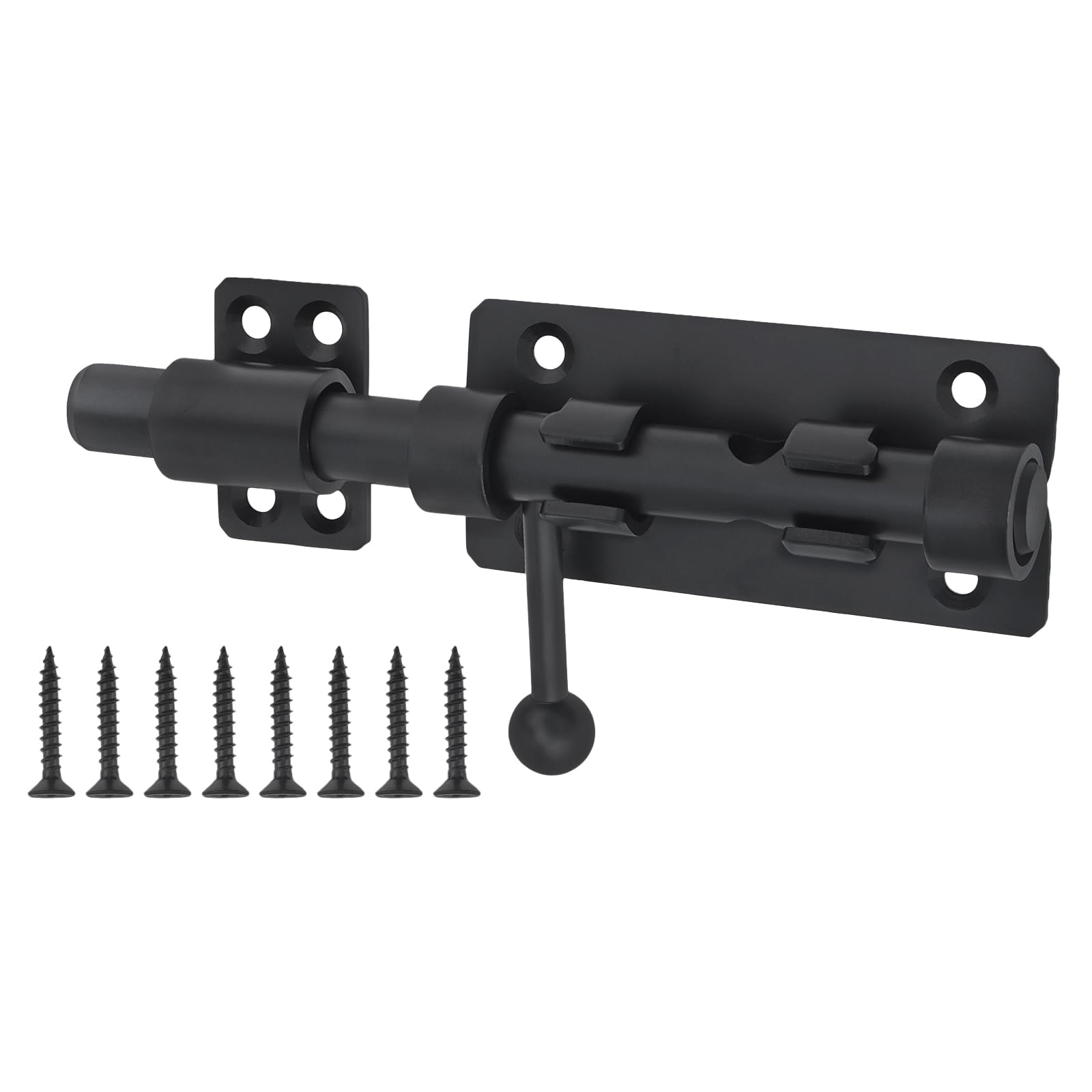 HOJLKLD Slide Bolt Gate Latch, 6.3 Inch(16.2 CM) Barrel Bolt Latch with 10 mm Padlock Hole, Heavy Duty 304 Stainless Steel Latches for Wooden Fence/Shed Door/Yard Door/Barn Door