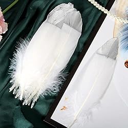 THARAHT 60pcs White Goose Feathers Natural Bulk 6-8