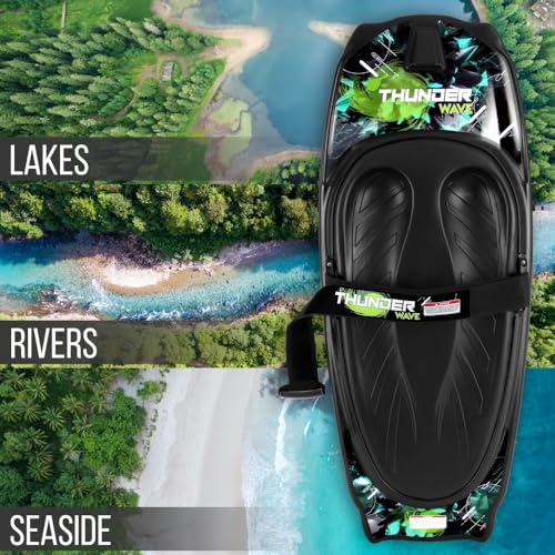 SereneLife - Rodillera Deportiva acuática con Gancho para niños y Adultos, Rodillera con Correa para navegar, Waterboard, arrodillarse, Surf de Rodilla